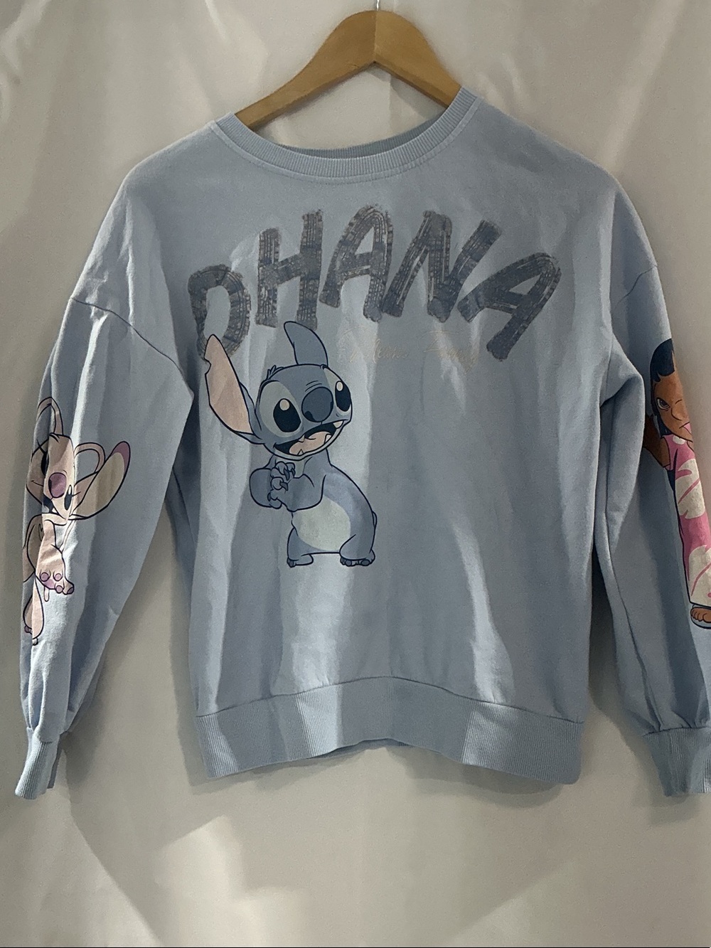 Disney Light Blue Stitch Ohana Pullover Sweatshirt